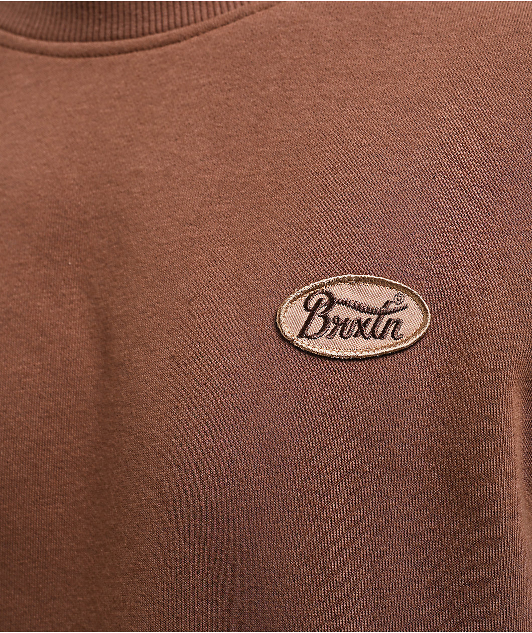 Brixton Parsons Patch Pinecone Brown Crewneck Sweatshirt