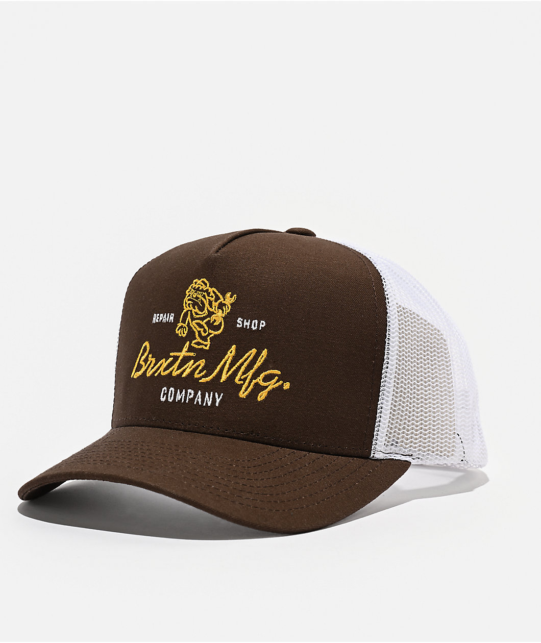 Brixton Tolman Brown & White Netplus® Trucker Hat