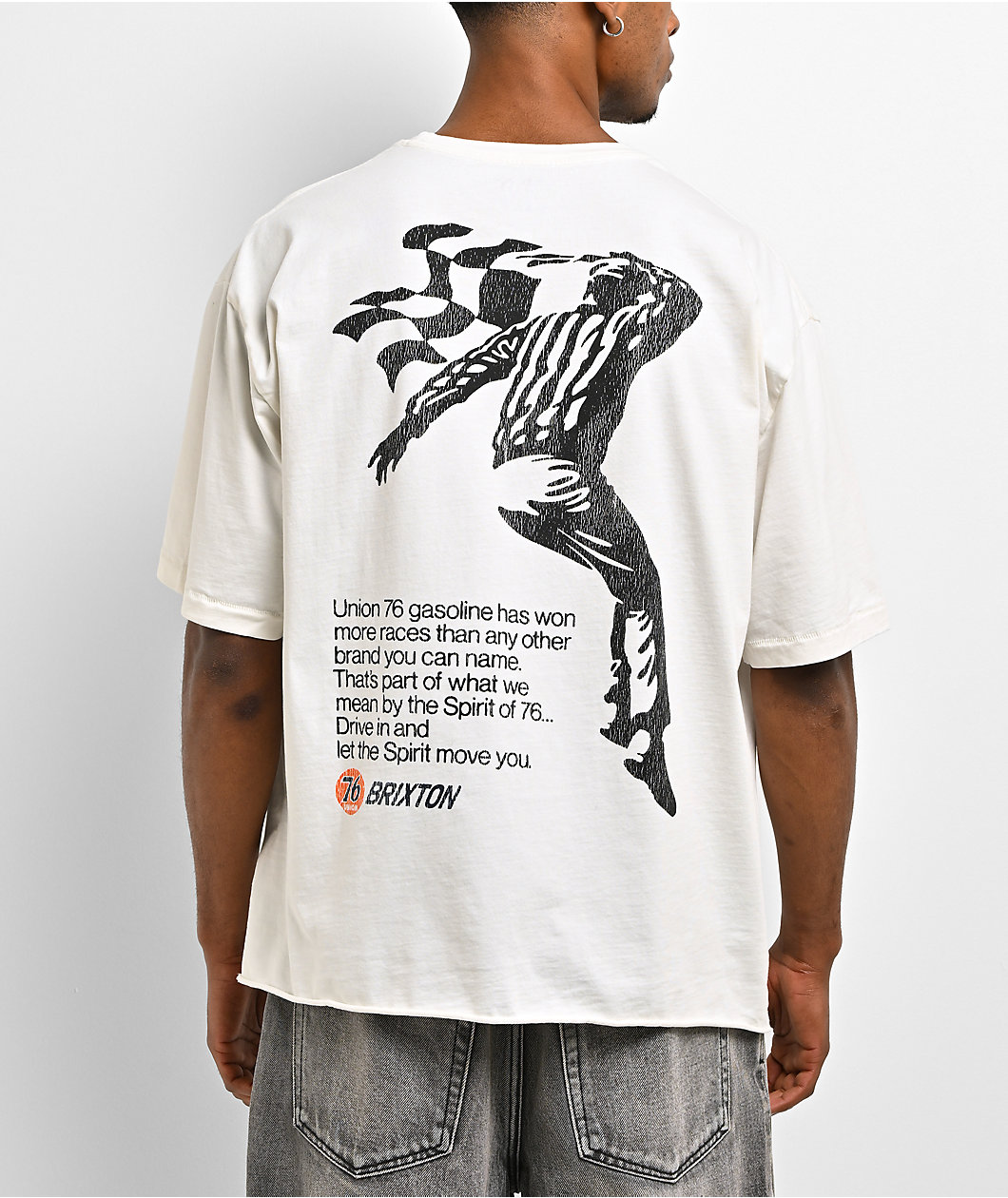 Brixton x 76 Finish Line White Boxy T-Shirt