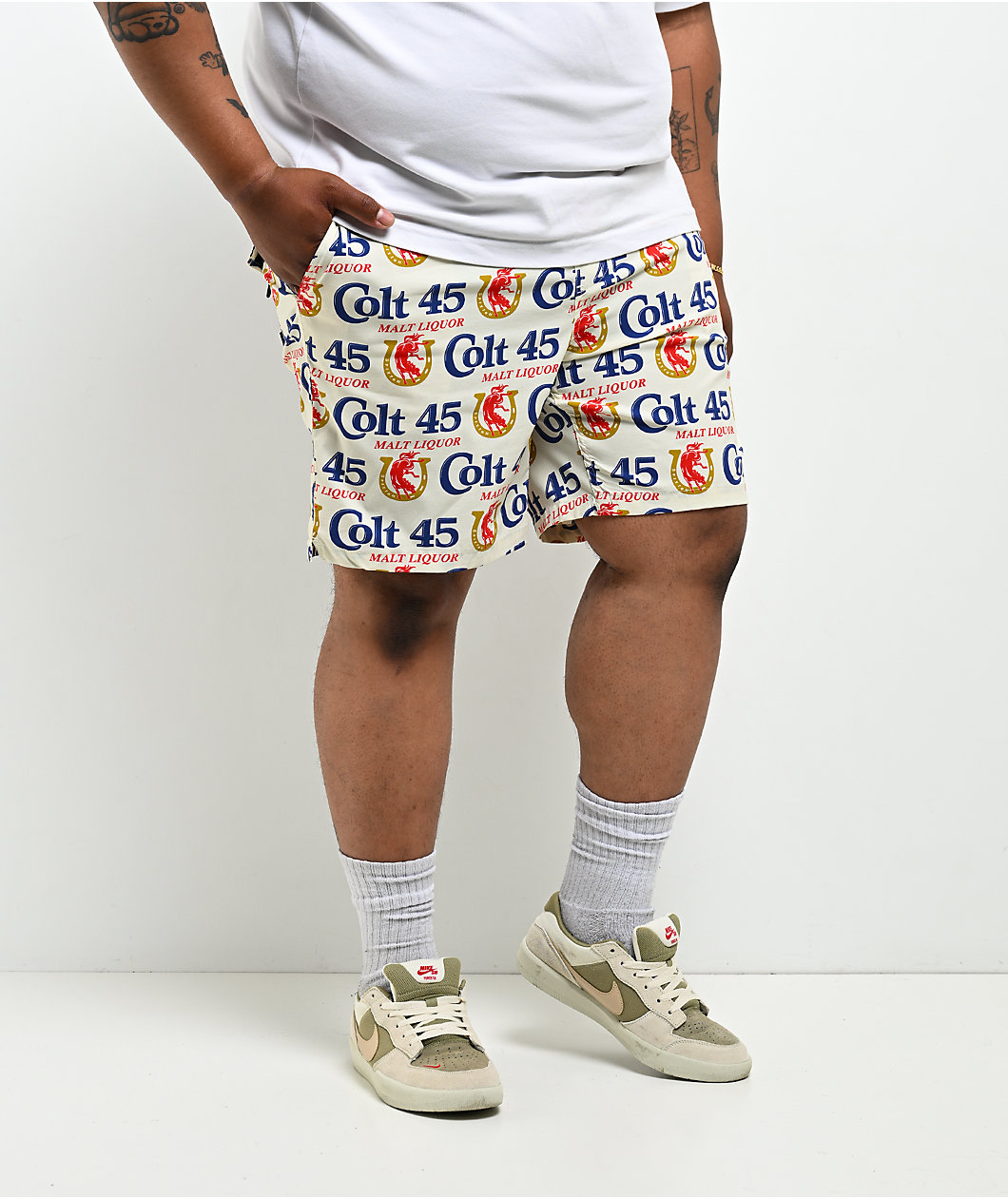 Brixton x Colt 45 Everyday Stretch Hybrid Ivory Shorts