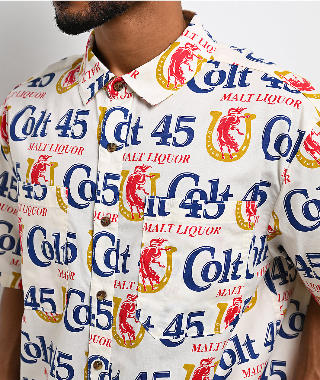 Brixton x Colt 45 Ivory Button Up Shirt