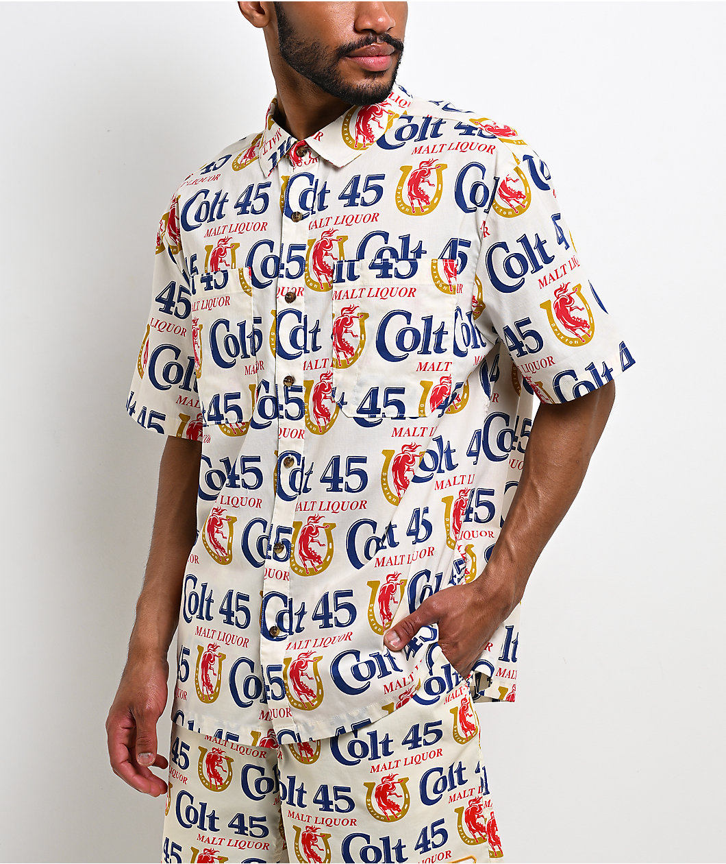 Brixton x Colt 45 Ivory Button Up Shirt