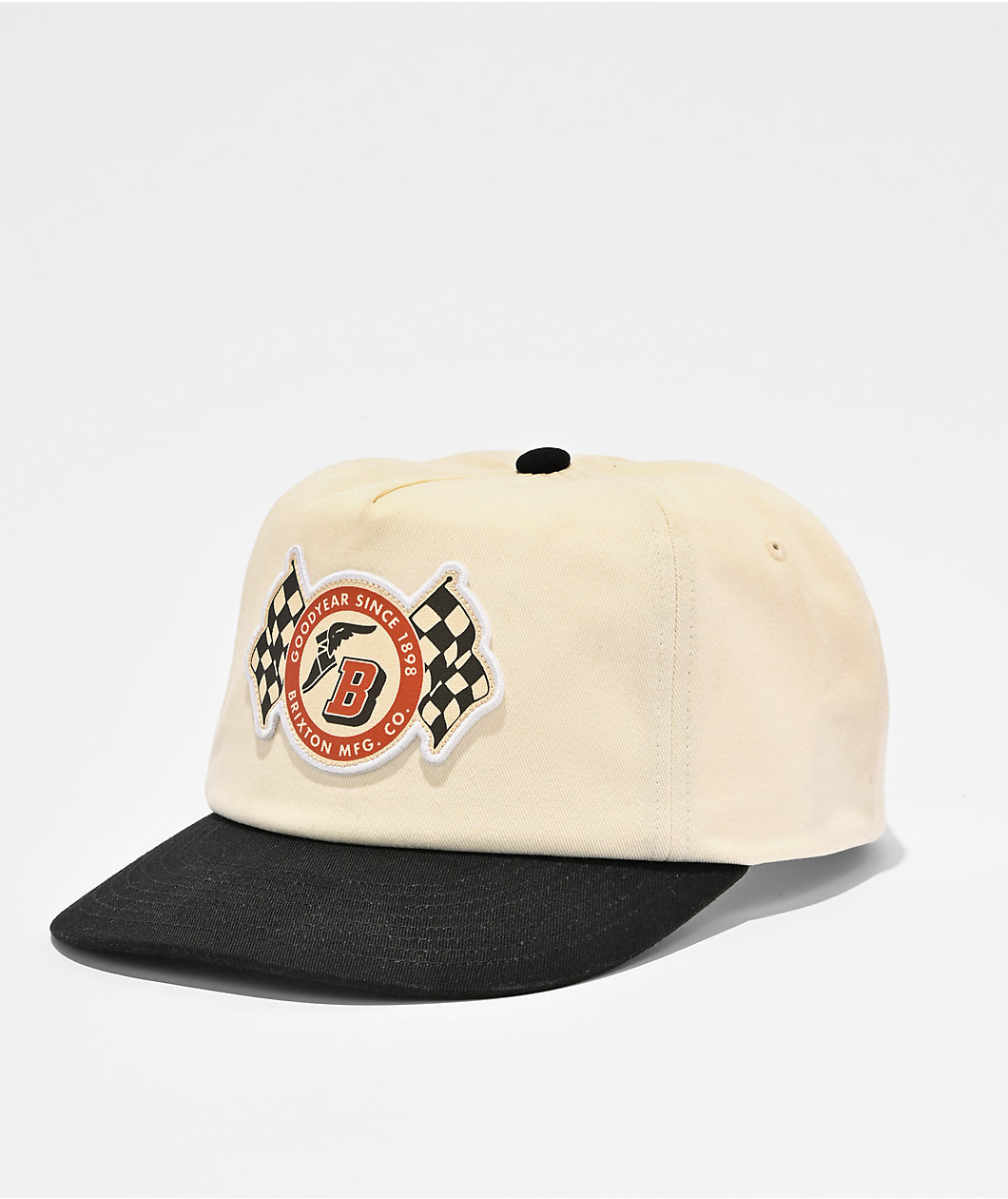 Brixton x Goodyear Speed White & Black Snapback Hat