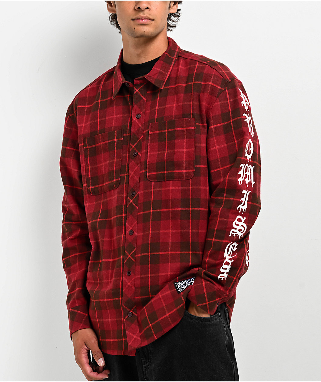 Broken Promises 5150 Red Flannel Button Up Shirt