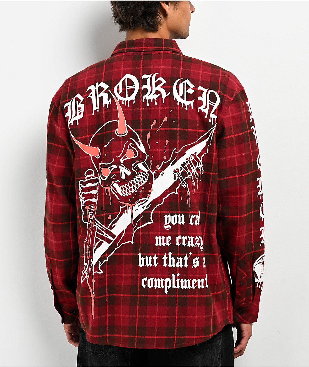 Broken Promises 5150 Red Flannel Button Up Shirt