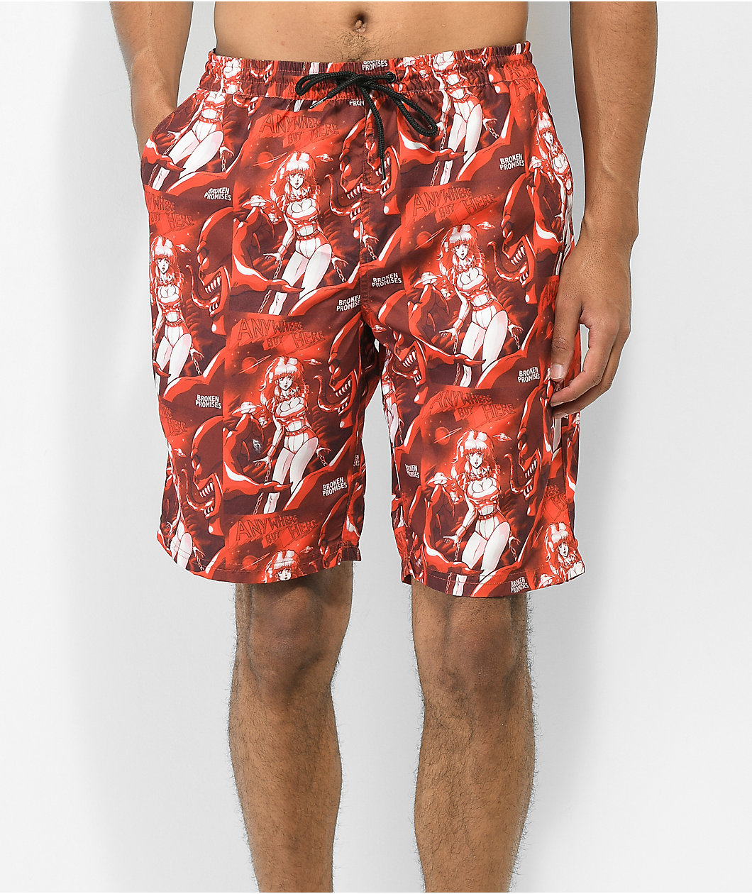 Broken Promises Anywhere But Here Red Board Shorts