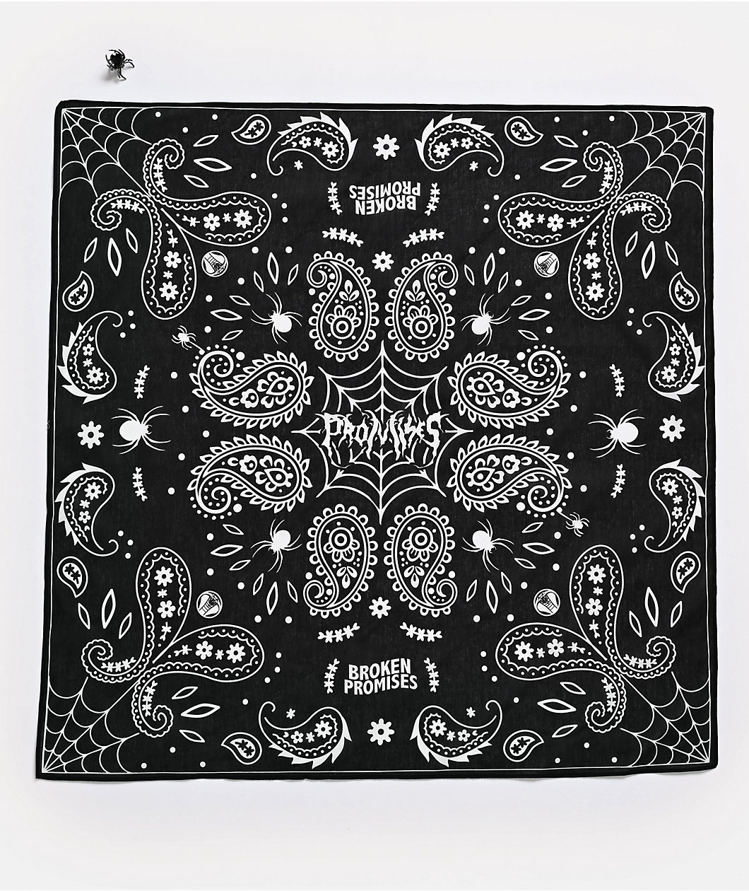 Broken Promises Arachnid Black & White Bandana Necklace