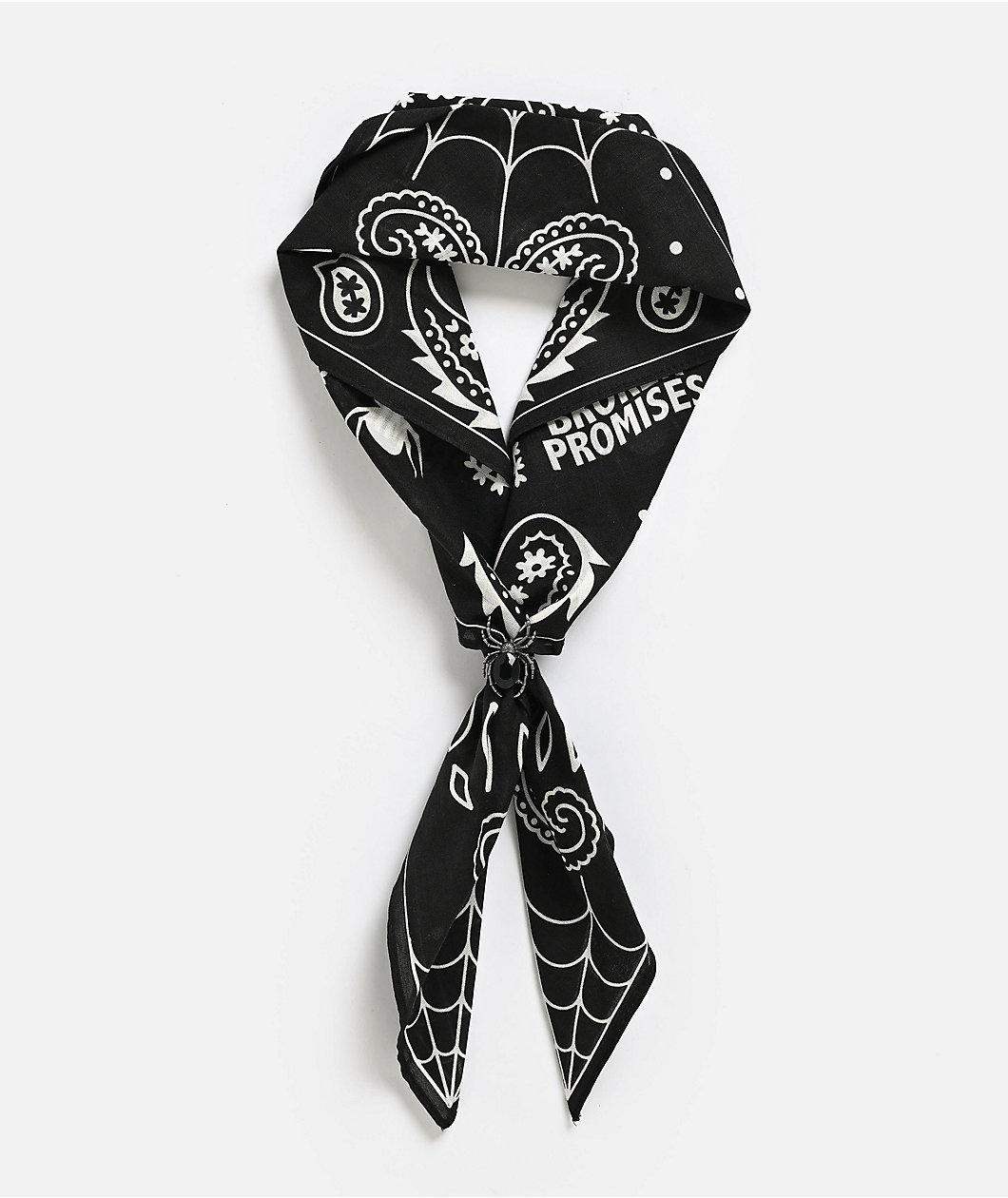 Broken Promises Arachnid Black & White Bandana Necklace