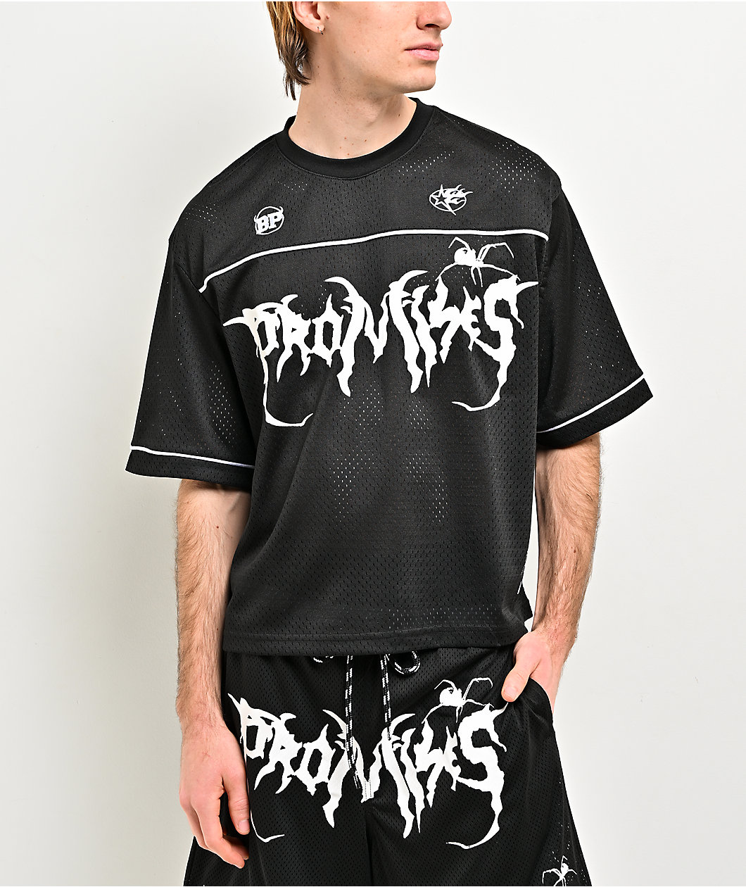Broken Promises Arachnid Black Mesh Crop Jersey