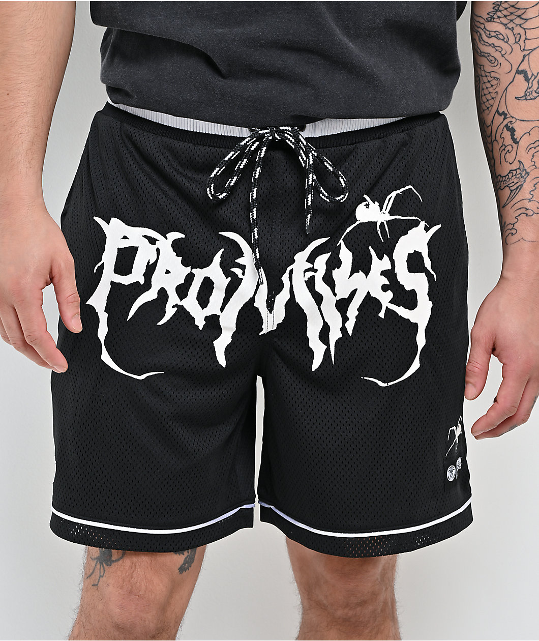 Broken Promises Arachnid Black Mesh Shorts