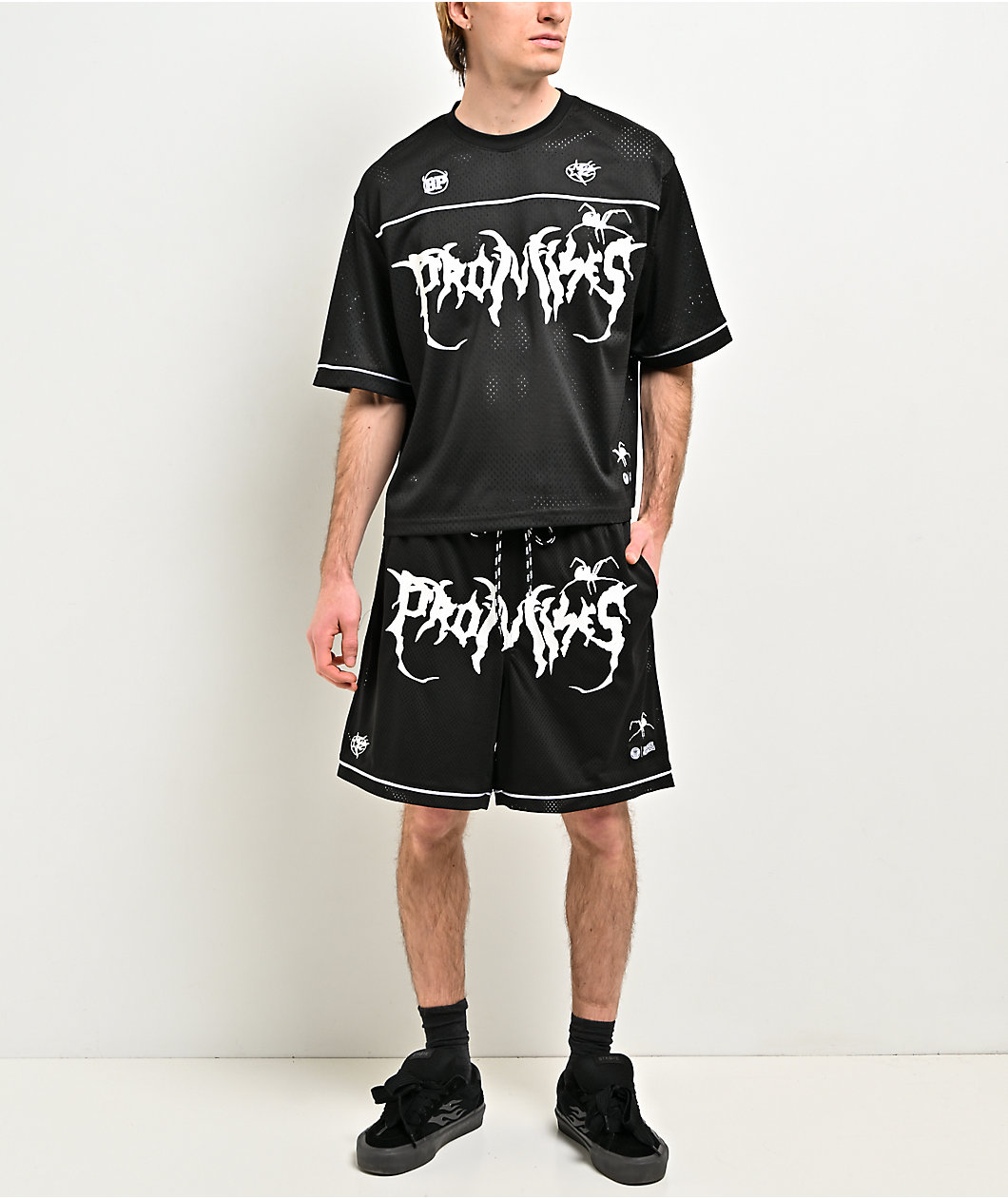 Broken Promises Arachnid Black Mesh Shorts