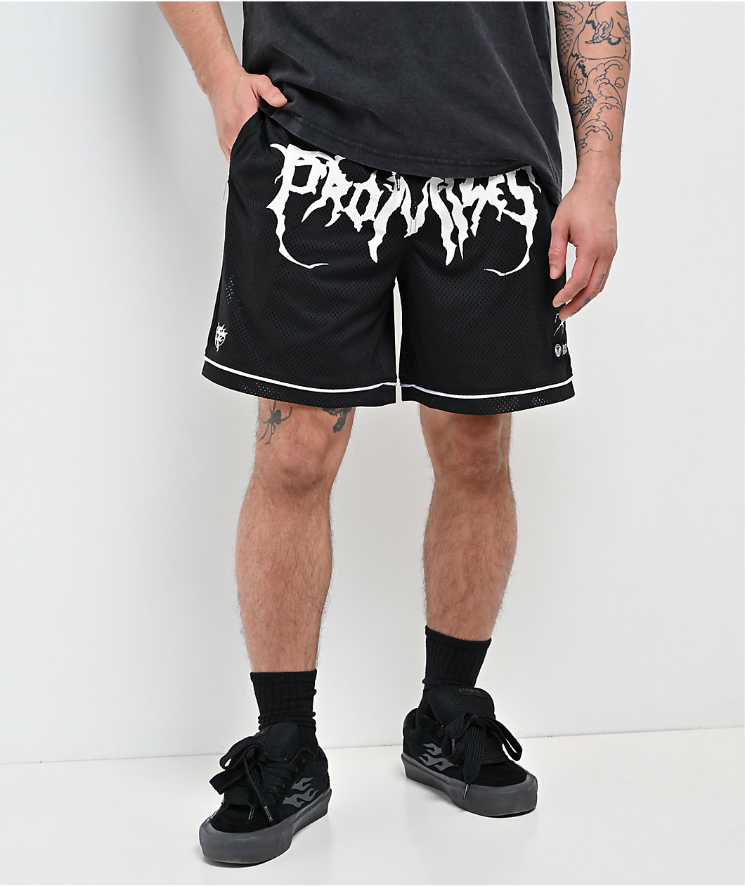 Broken Promises Arachnid Black Mesh Shorts