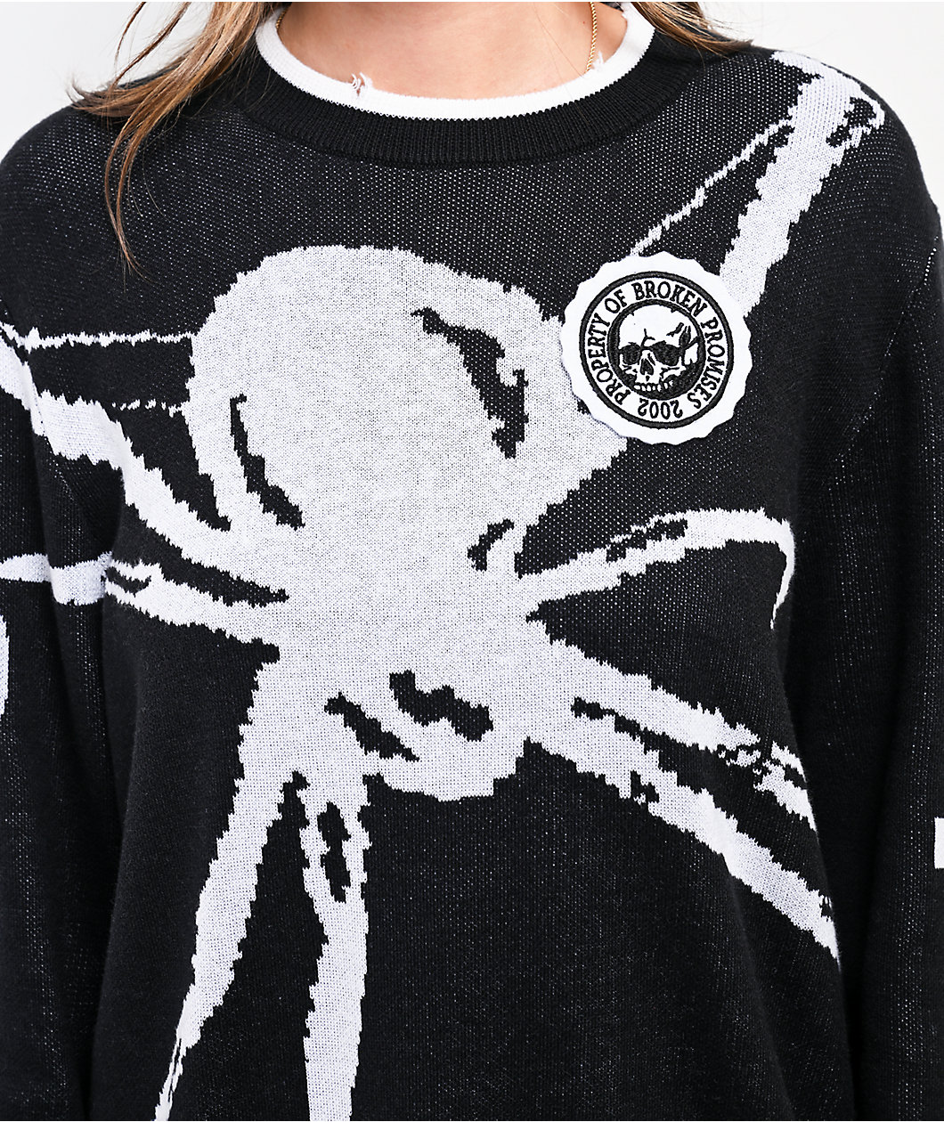 Broken Promises Arachnid Black Sweater