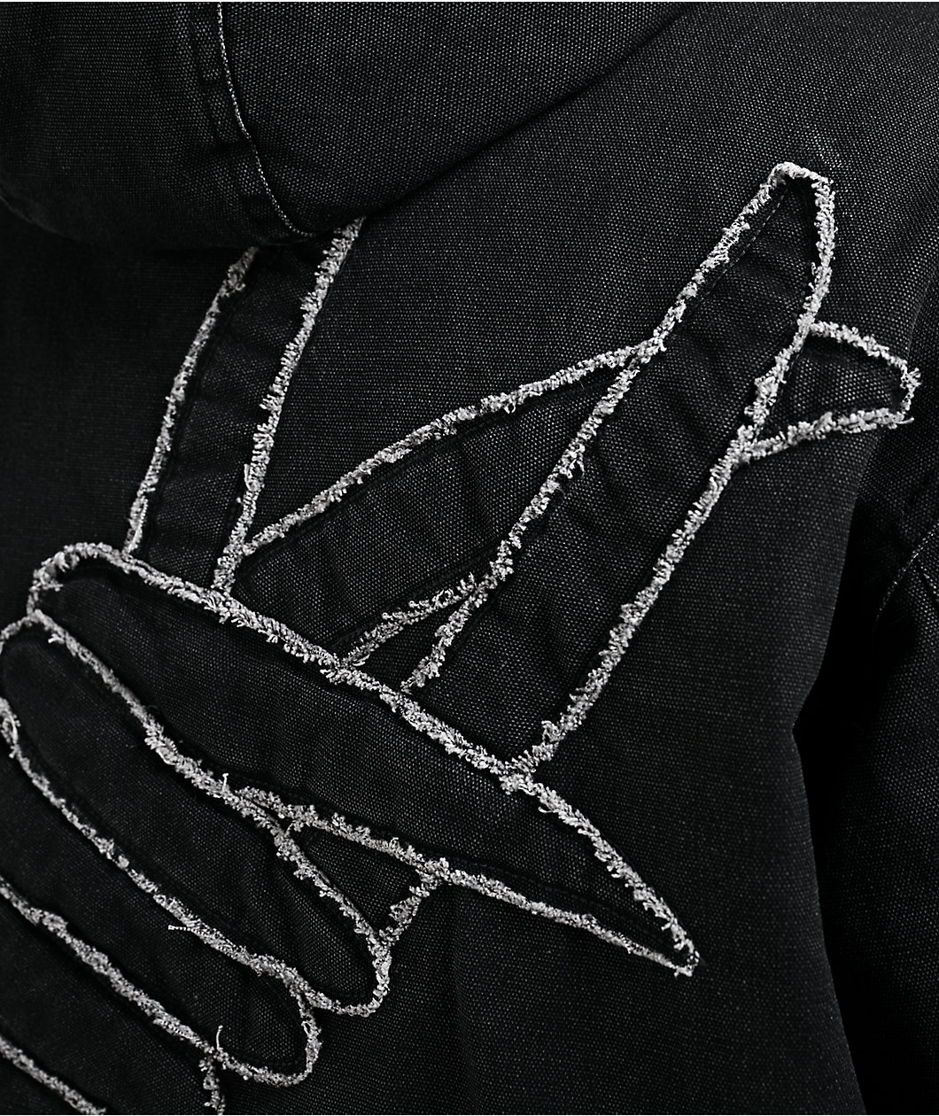 Broken Promises Barbed Black Wash Hooded Denim Jacket