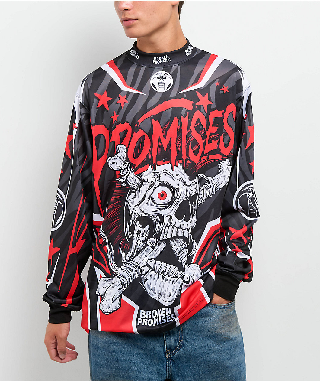 Broken Promises Bone Biter Black & Red Jersey