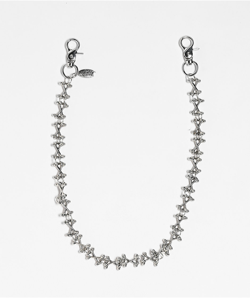 Broken Promises Bones Silver Pocket Chain