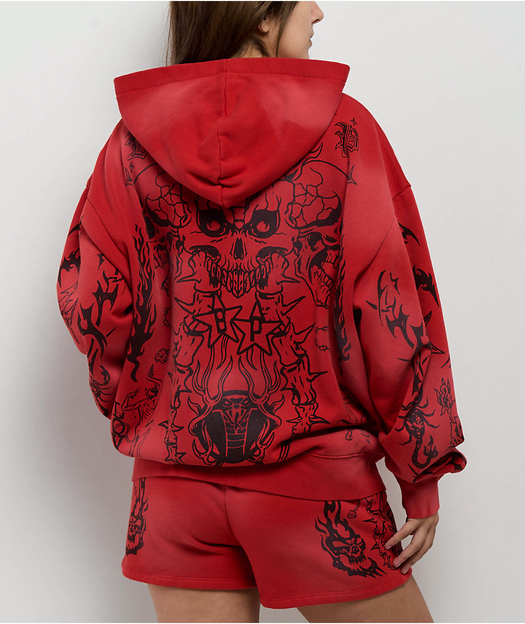 Broken Promises Chaotic Harmony Red Zip Hoodie