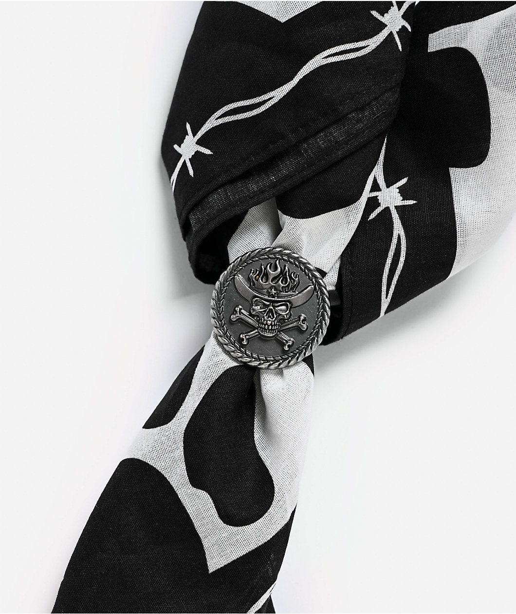 Broken Promises Chivalry Black & White Bandana Necklace