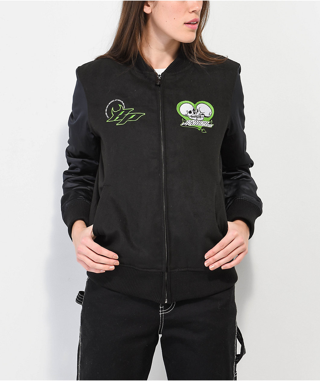 Broken Promises Cybernetic Black Varsity Jacket