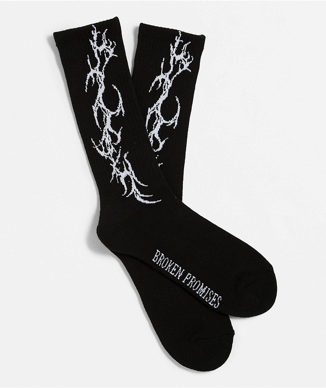 Broken Promises Cyberwire Black Crew Socks