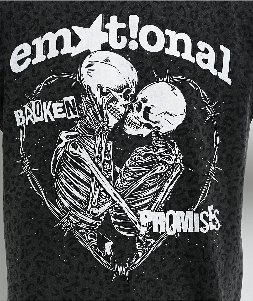 Broken Promises Eternal Embrace Leopard Grey T-Shirt
