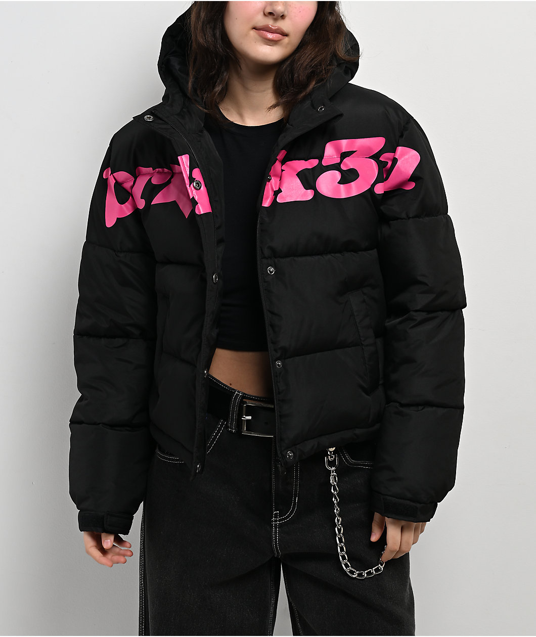 Broken Promises Faceless Black Puffer Jacket
