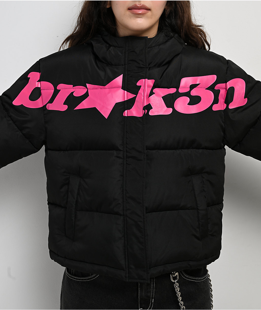 Broken Promises Faceless Black Puffer Jacket