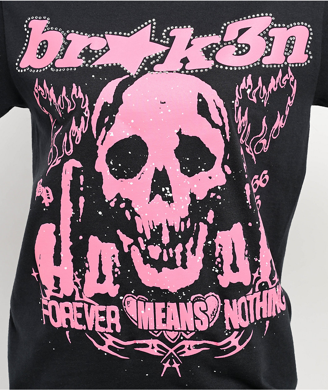 Broken Promises Faceless Rhinestone Black T-Shirt