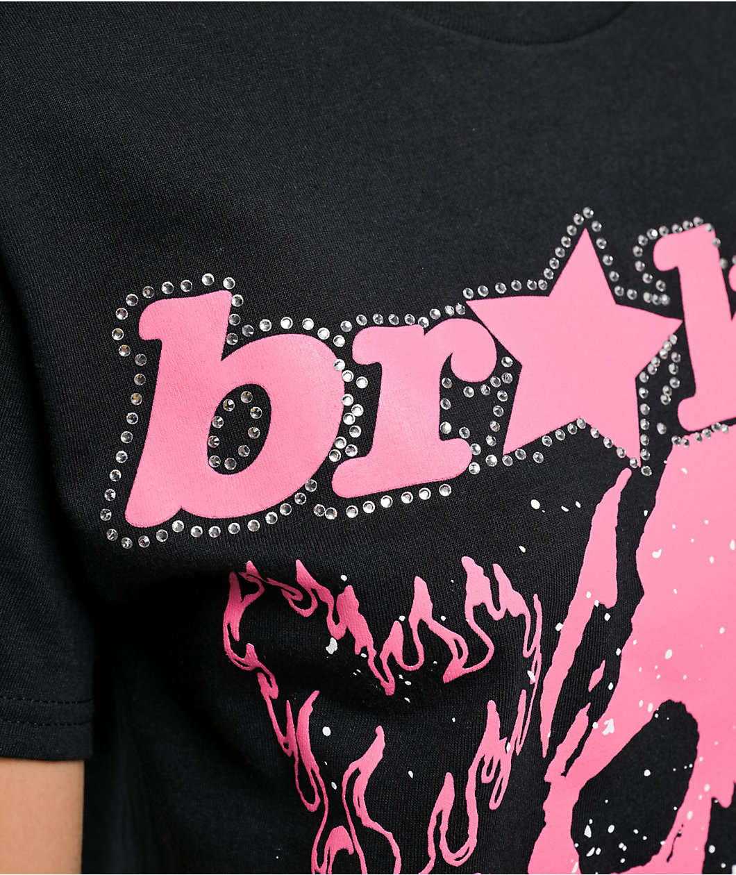Broken Promises Faceless Rhinestone Black T-Shirt