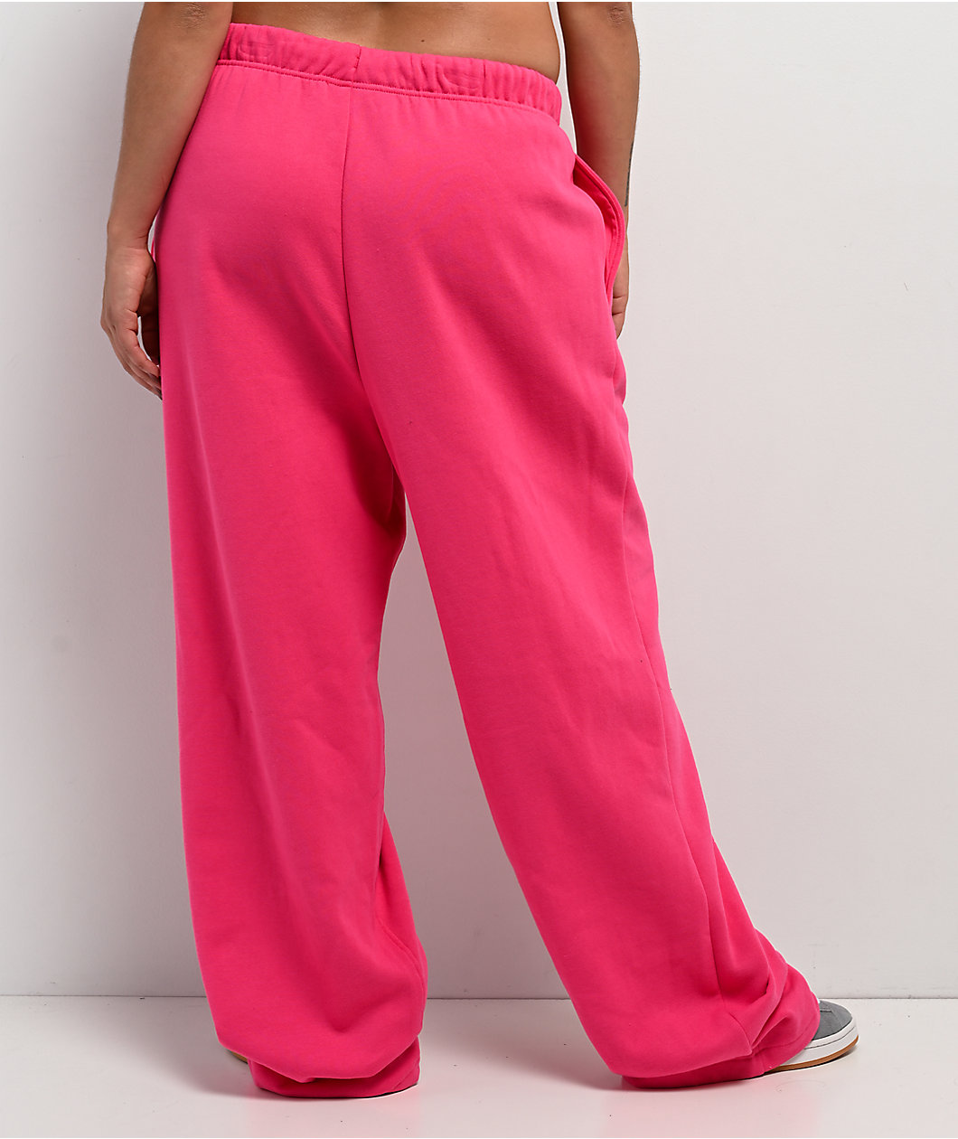 Broken Promises Faceless Rhinestone Pink Wide Leg Sweatpants
