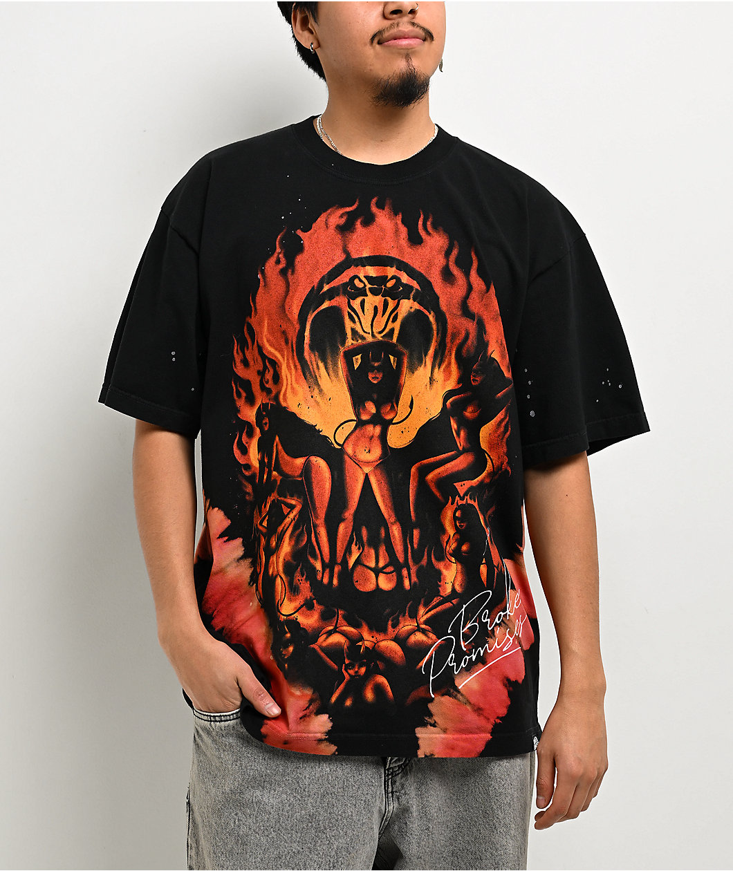 Broken Promises Fire Dancer Black T-Shirt