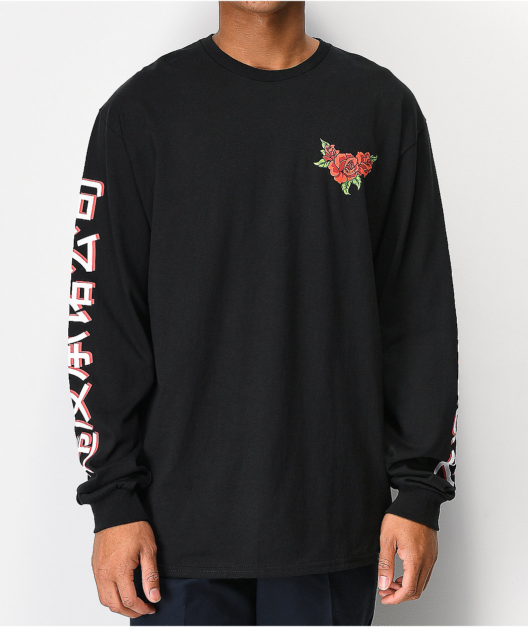 Broken Promises Forever Kanji Black Long Sleeve T-Shirt