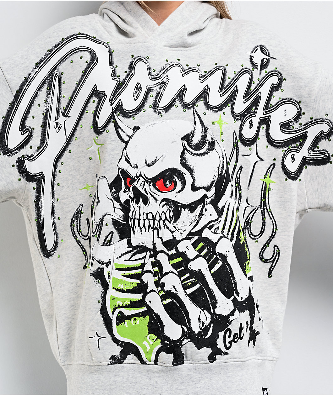 Broken Promises Get A Grip Heather Grey Hoodie