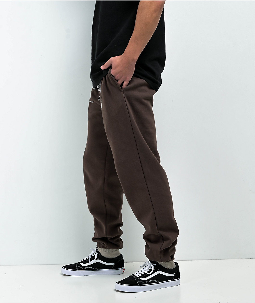 Broken Promises Graveyard Rhinestone Brown Sweatpants
