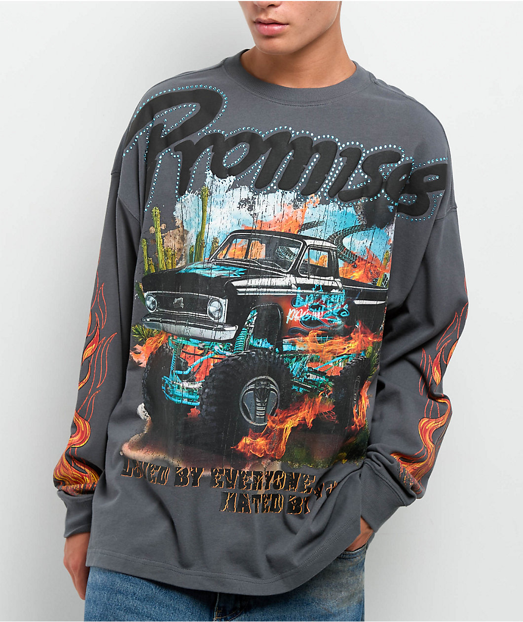 Broken Promises Hated By You Grey Long Sleeve T-Shirt