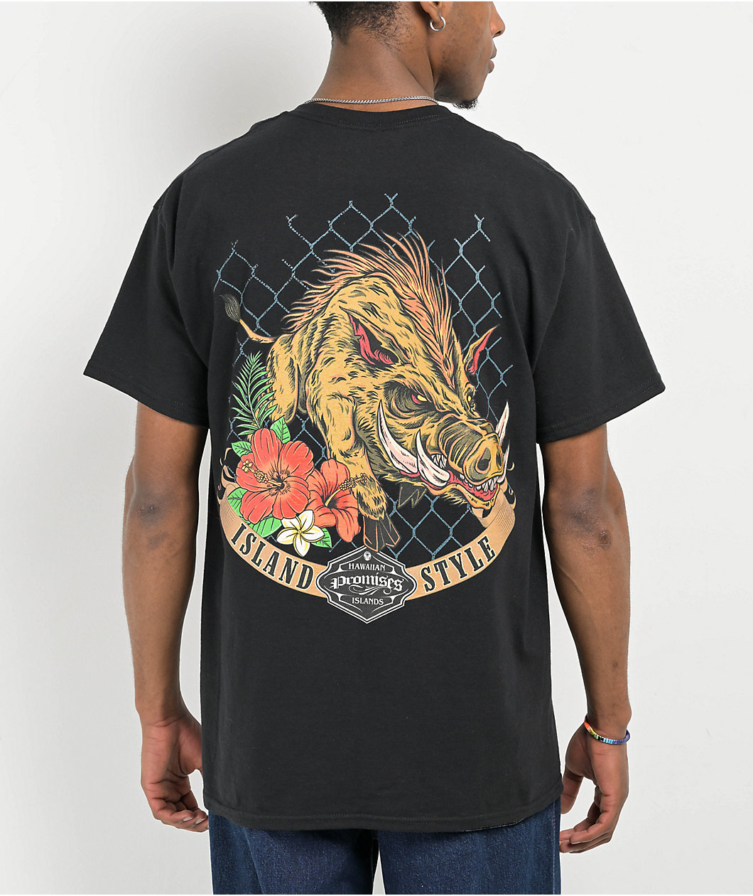 Broken Promises Hawaii Wild Boar Black T-Shirt