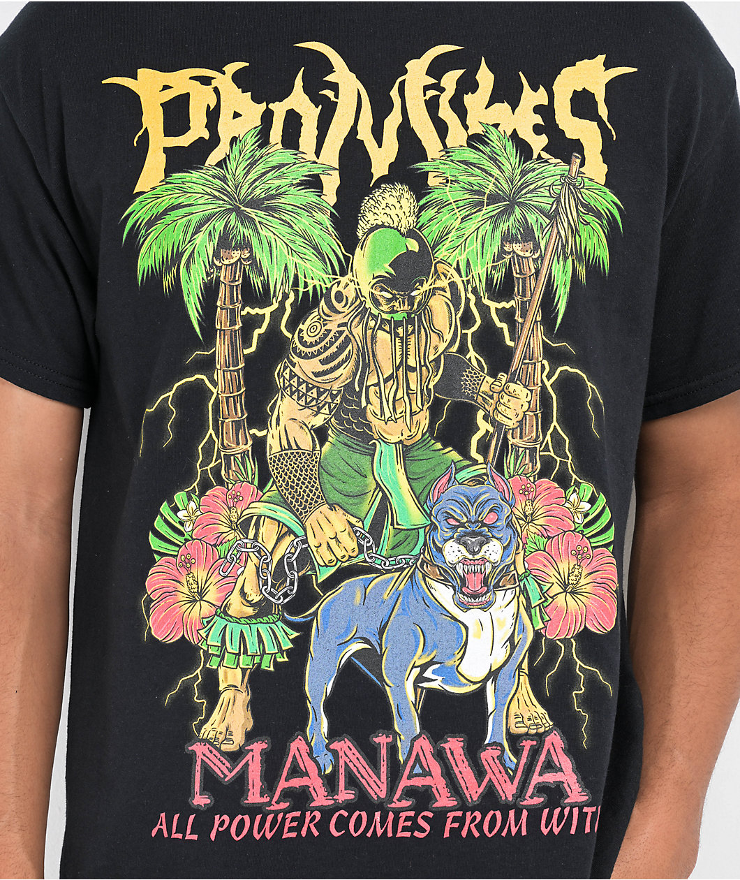 Broken Promises Hawaiian Warrior Black T-Shirt