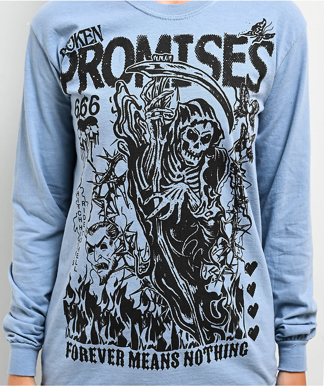 Broken Promises Hitchhiker Storm Grey Long Sleeve T-Shirt