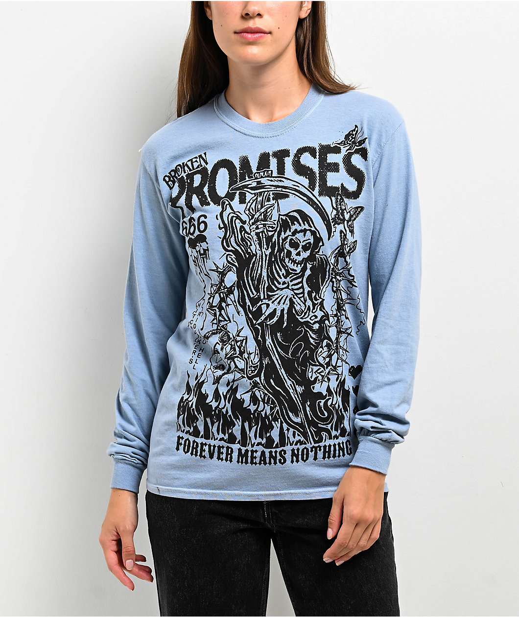 Broken Promises Hitchhiker Storm Grey Long Sleeve T-Shirt