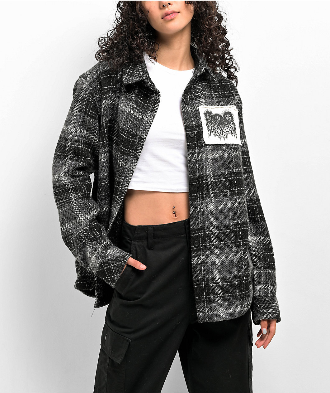 Broken Promises Holding On Black Flannel Shirt