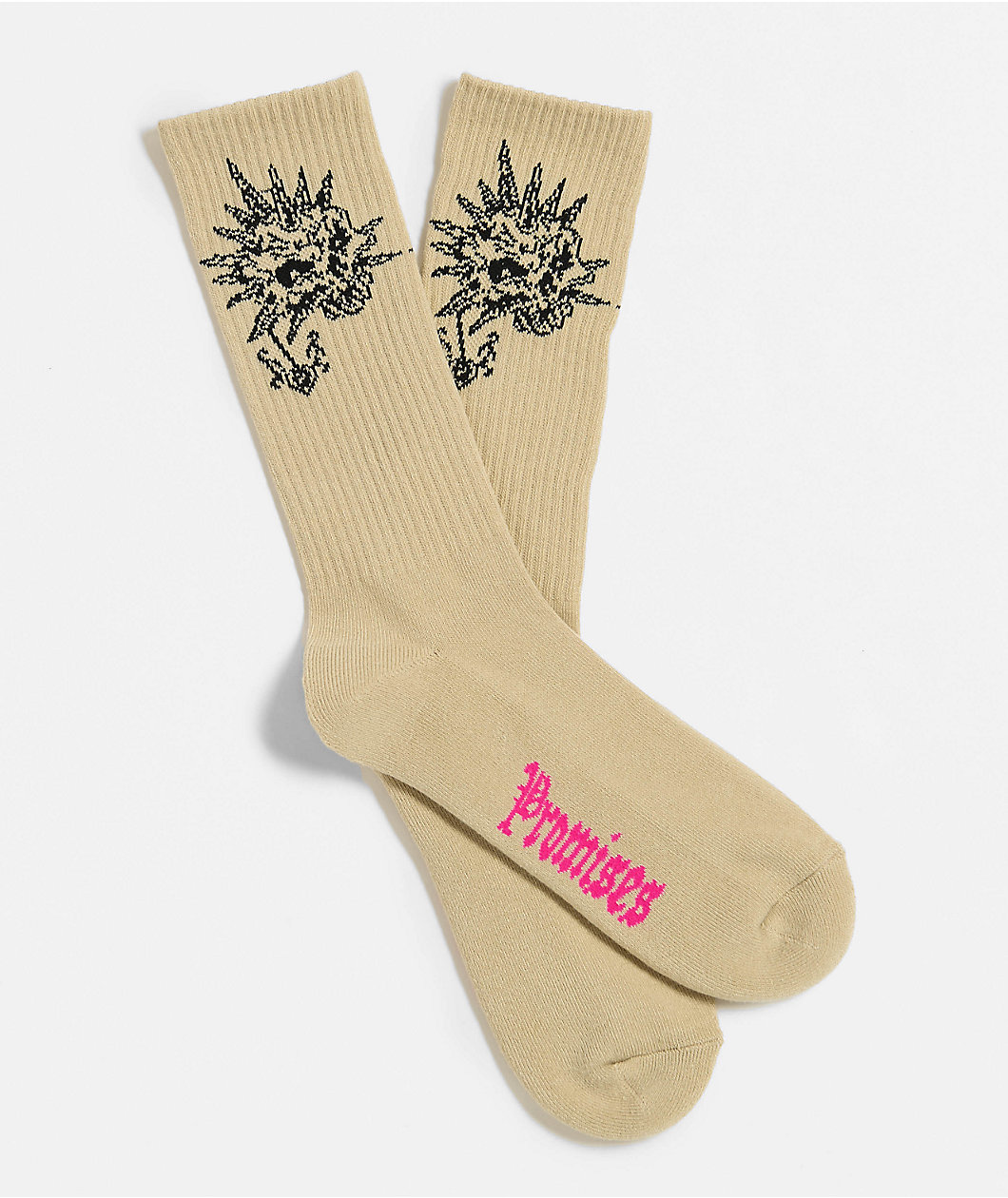 Broken Promises Hysteria Natural Crew Socks