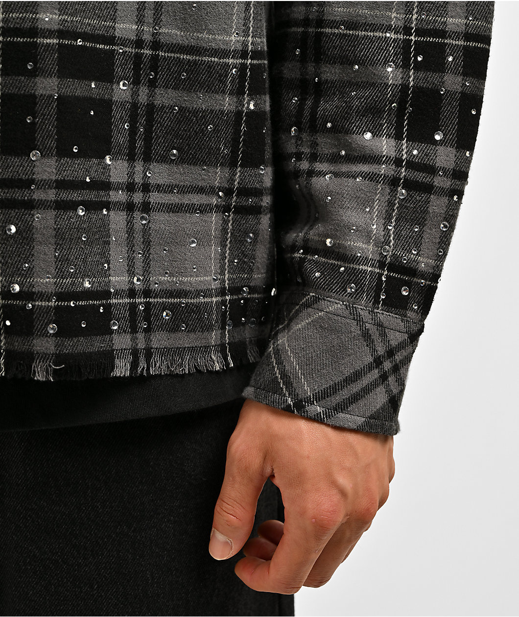 Broken Promises I Still Miss You Black & Grey Flannel Shirt