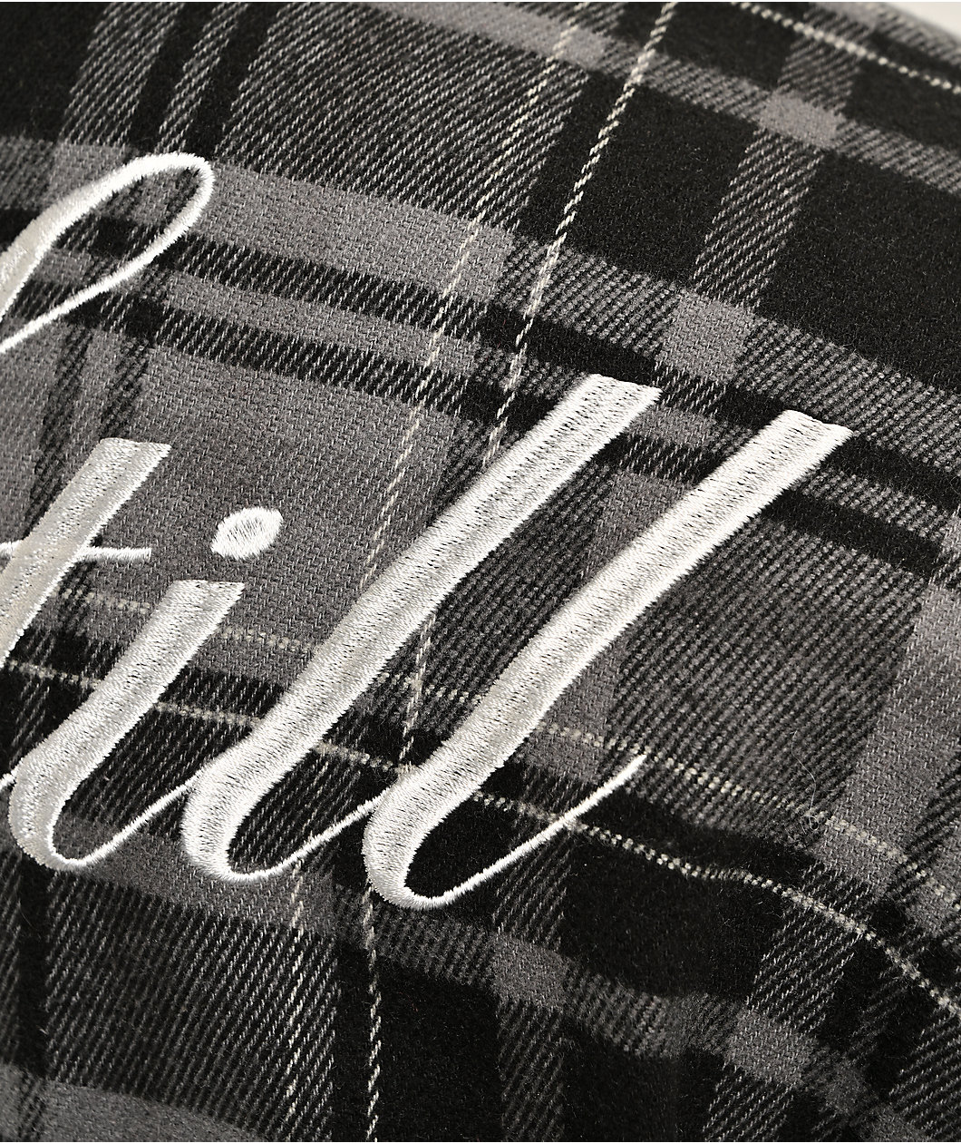 Broken Promises I Still Miss You Black & Grey Flannel Shirt