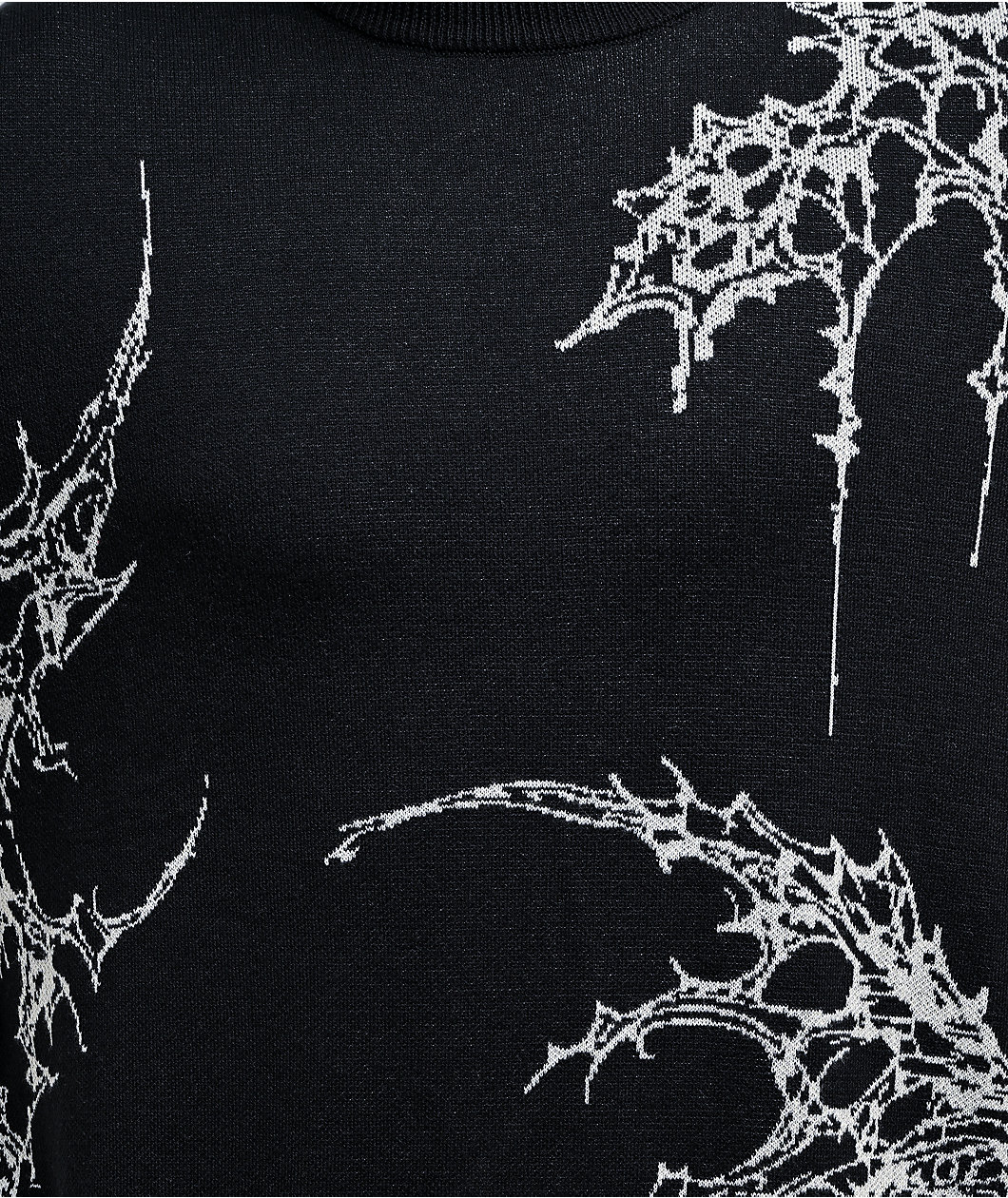 Broken Promises Jagged Distressed Black Sweater