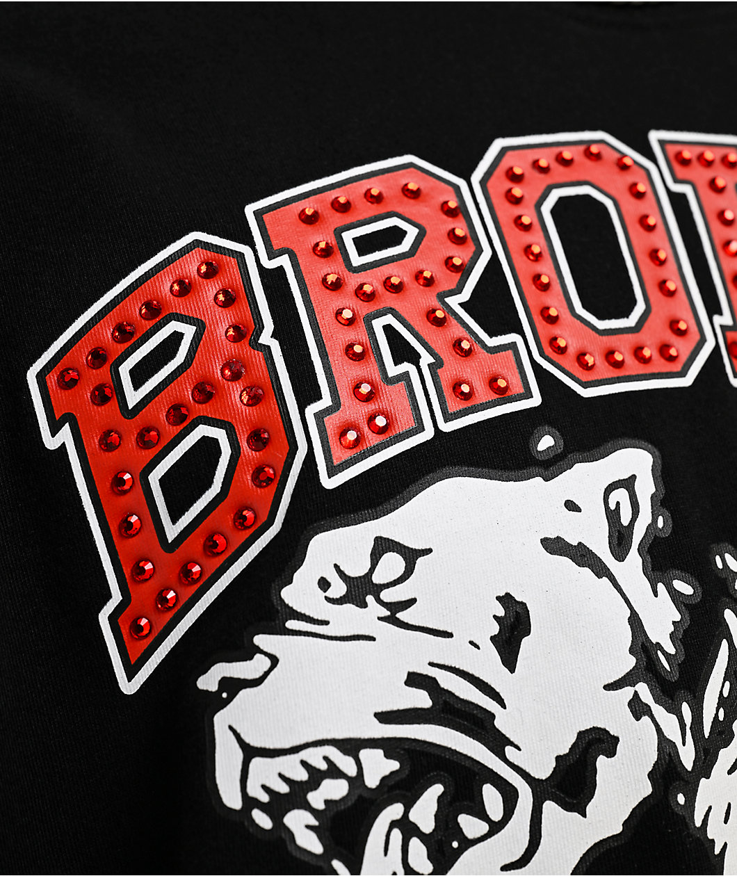 Broken Promises Kennel Rhinestone Distressed Black T-Shirt