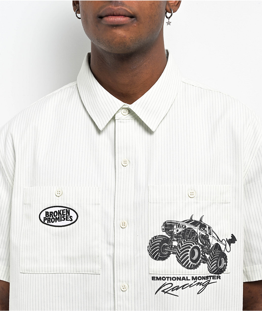 Broken Promises Last Race Short Sleeve Button Up Shirt