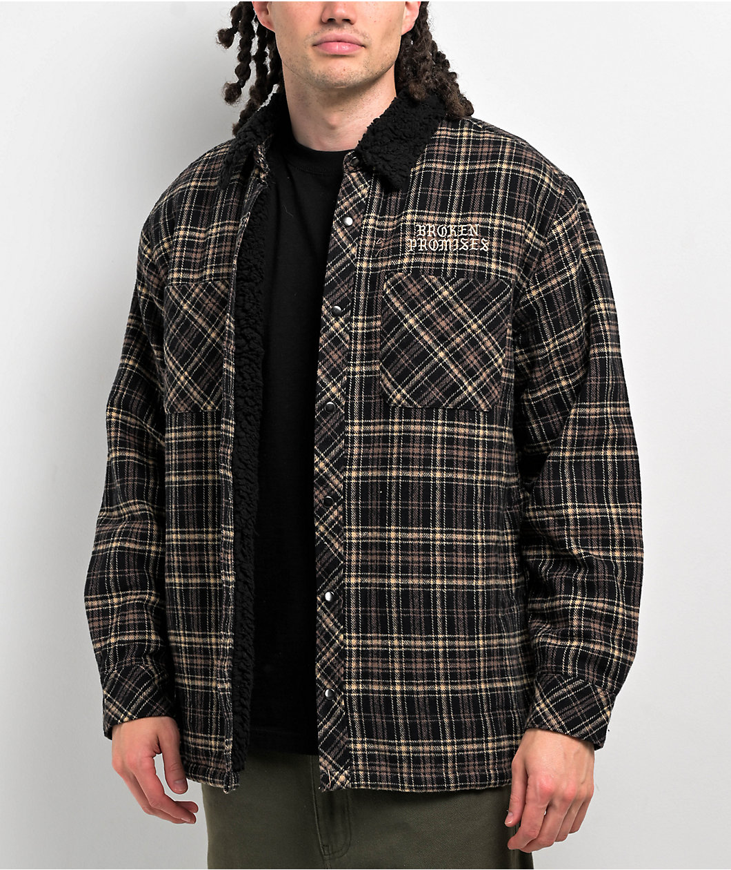 Broken Promises Magma Plaid Flannel Shacket