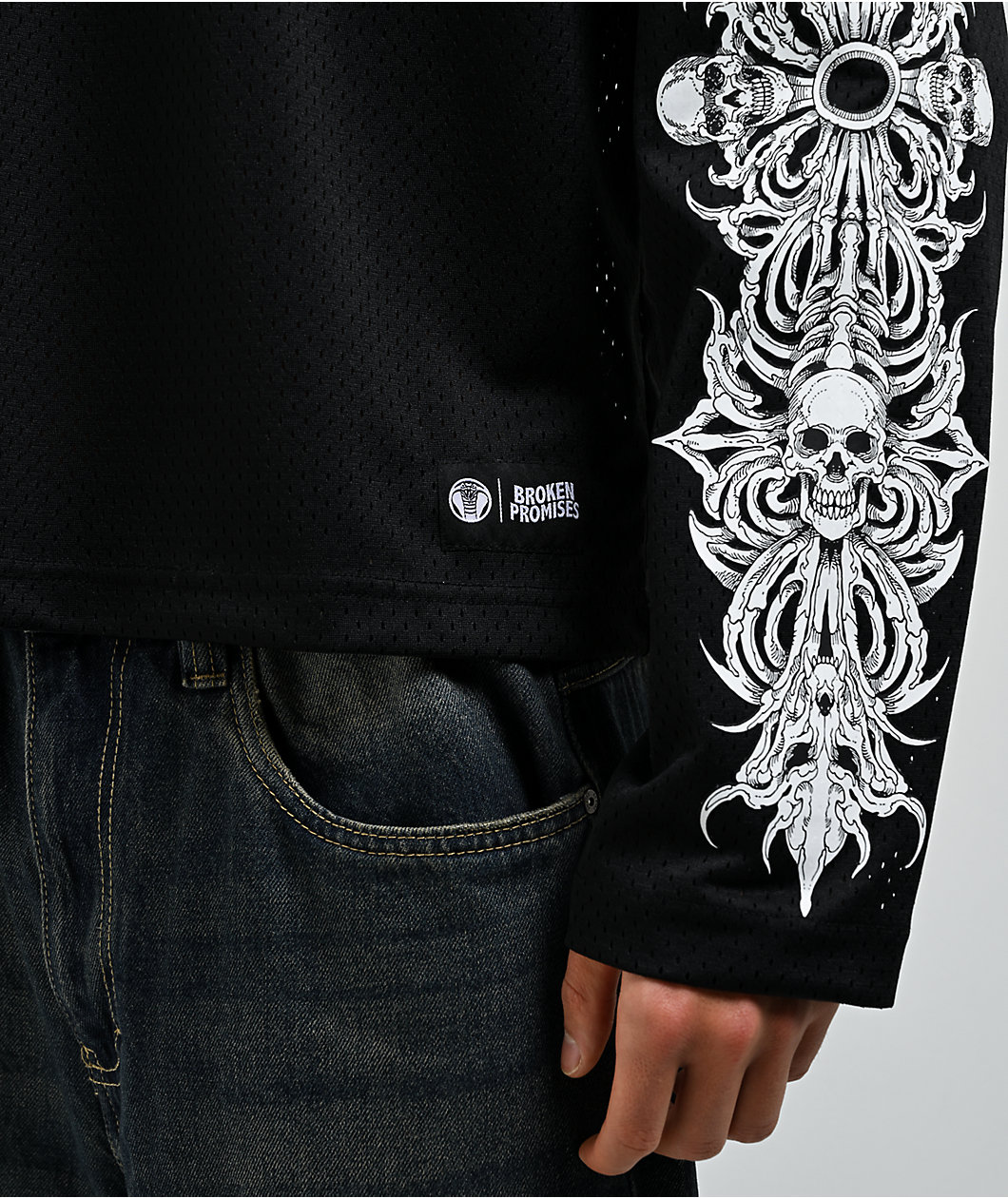 Broken Promises Mausoleum Black Long Sleeve Crop Jersey