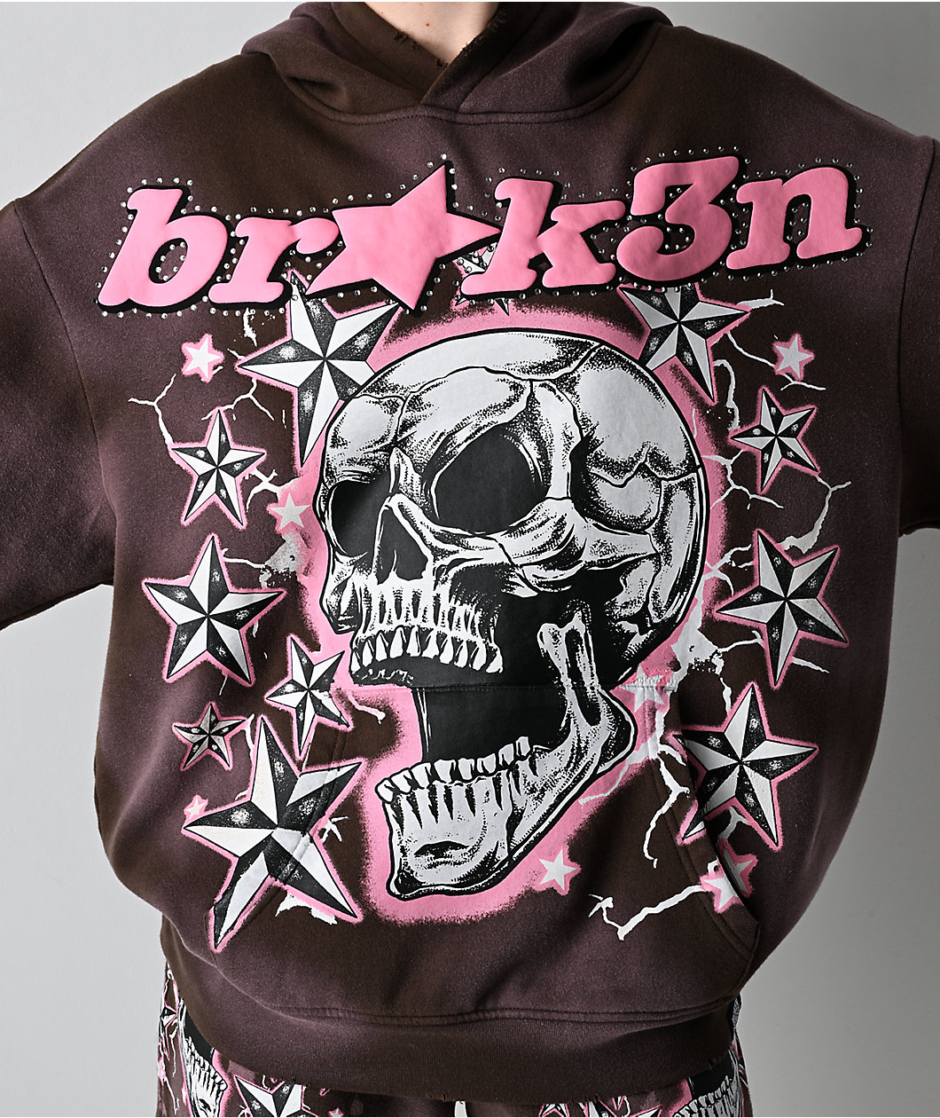 Broken Promises Nautty Brown Wash Hoodie