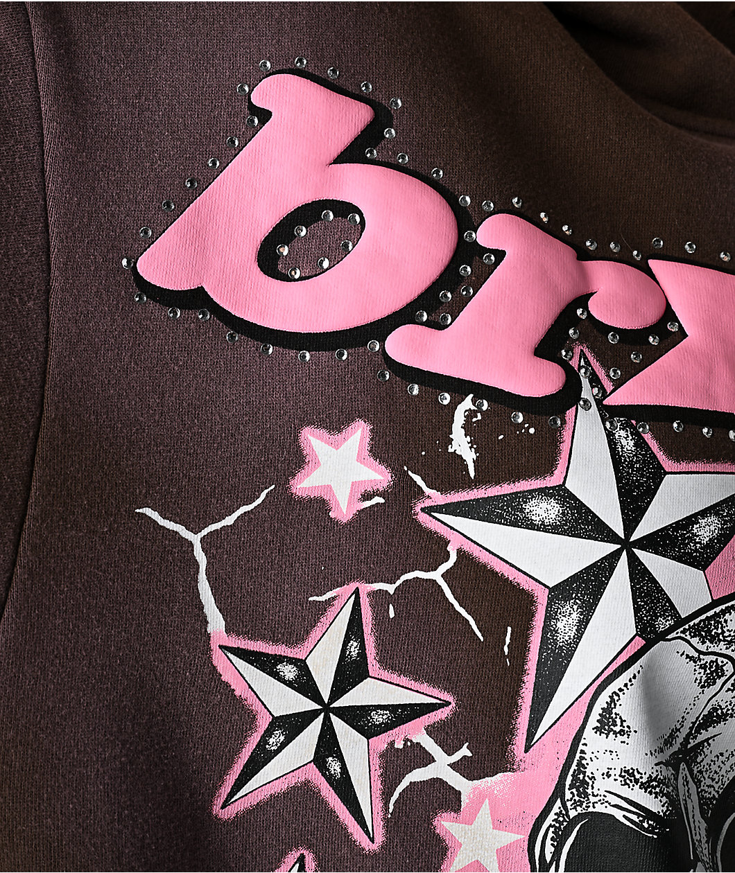 Broken Promises Nautty Brown Wash Hoodie